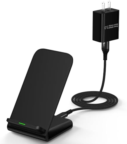 Samsung 15 W Wireless Charging Stand – Fast Charge Your Galaxy S25, S24, S23, S22, S21, S20 & Google Pixel Models with Enhanced Compatibility and Sleek Design for Effortless Power Delivery and Viewing Convenience