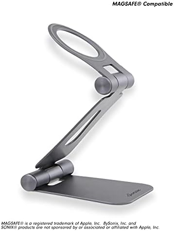 Sonix Magnetic Adjustable Cell Phone Desk Stand Pedestal Compatible with Apple MagSafe (Graphite) – Enhanced Compatibility and Speed