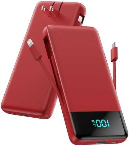 Upgrade Your Charging Experience: 13800 m Ah Portable Power Bank with Built-in Cables and Wall Plug – Fast Charging USB-C Battery Pack for i Phone 16/15/14, Samsung & Android Devices – Ultimate Travel Companion with 4 Outputs for Simultaneous Device Charging