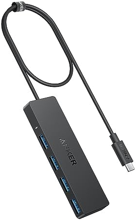 Anker Ultra-Slim 4-Port USB 3.0 Hub – Lightning-Fast 5 Gbps Data Transfer for Mac Book, i Mac, and Surface – Compact 0.7 ft Design for On-The-Go Professionals – Enhance Your Workspace with Effortless Connectivity and Seamless Device Integration