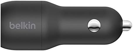 Belkin 24 W Dual USB Car Charger – Ultra-Fast Charging Adapter with 2 x 12 W USB-A Ports & Included Micro-USB Cable for i Phone 14/13, Samsung Galaxy, Air Pods & More – Compact Power Solution for On-the-Go Charging Needs