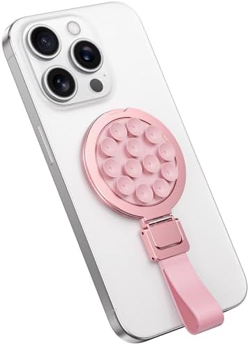 KEEPRO Mag-Safe Magnetic Suction Cup Phone Mount Stand – Premium Pink Silicone Grip for i Phone 16/15/14/13/12 Series – Hands-Free Selfie & Tik Tok Video Holder – Unmatched Stability for Creative Content Creation