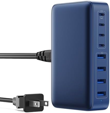 200 W Ga N III USB C Charging Hub – 6-Port Fast Charging Station for Laptops and Devices – PD 65 W Compatible with Mac Book Pro, i Pad, i Phone 15/16, Galaxy S23/S24, Steam Deck & More – Ultimate Universal Charger for Home, Office & Travel