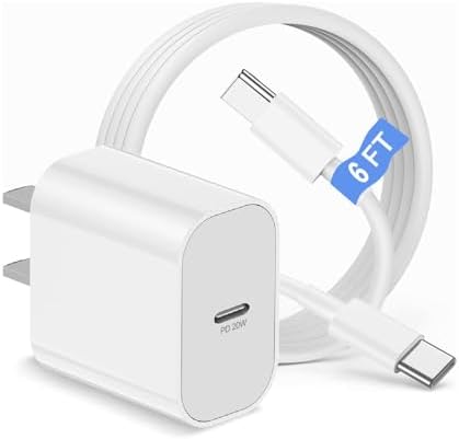 Elevate Your Charging Experience with the 20 W USB-C Power Adapter & 10 ft Type C Cable – Perfectly Engineered for i Phone 16/15, i Pad Pro, and Air Pods – Compact Wall Charger for Accelerated Power Delivery and Unmatched Portability – Superior Charging Speed for All Your Apple Devices on the Go