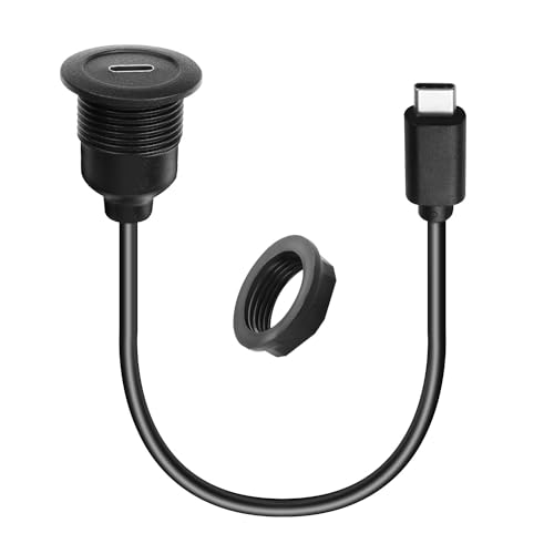 Revolutionize Your Charging with the QIANRENON 5 Gbps USB C Flush Mount Adapter – Sleek, Secure Power Delivery Charger for Cars, RVs & Boats – Experience Fast Data Transfers & Effortless Installation – 60 W PD Charging for Laptops, Smartphones & Tablets – Declutter Your Workspace with a Reliable Connectivity Solution
