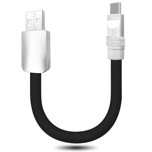 Ultra-Compact 240 W USB C Charging Cable – Sleek 4-Inch Power Bank Connector for i Phone 15/16 & Samsung Galaxy – Durable Tangle-Free Design for Effortless Portability – Essential Travel Accessory for Fast On-the-Go Charging Needs