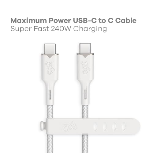 360 Electrical USB-C to USB-C Charging Cable – 5ft, Tangle-Free, Fast Charge Compatible, Ultra-Flow™ Braided, Durable Design – Enhanced Compatibility and Speed