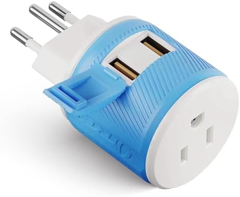 OREI Switzerland Travel Plug Adapter with Dual USB Ports – Ultimate Type J Charging Solution for USA Devices – Fast, Efficient Power for i Phones, Laptops, Tablets & More – Essential Travel Accessory for Hassle-Free Connectivity