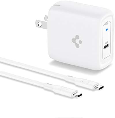 Spigen 40 W Dual USB-C Wall Charger with Ga N Technology – Fast Charging for i Phone 15 Pro Max, Mac Book Air & Galaxy Z Flip 5 | Compact, Foldable Design for On-the-Go Convenience | Dual 30 W Output for Simultaneous Device Charging | Optimal Efficiency & Durability for Modern Tech Users