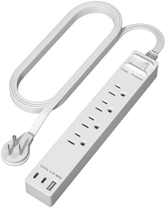 LIDER Ultra-Thin Flat-Face Outlet Extender with 3 Receptacles – Space-Saving Power Strip with 3 ft Cord, ETL-Listed for Safety, Sleek White Design for Modern Interiors – Perfect Solution for Enhanced Device Charging and Versatile Placement