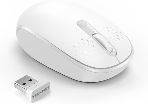 TECKNET 2.4 GHz Wireless Mouse – Ultra-Quiet & Portable Computer Companion with Adjustable DPI, USB Receiver, and Ergonomic Design for Seamless Use Across Chromebook, Laptop, PC & Mac – Enhance Productivity Effortlessly