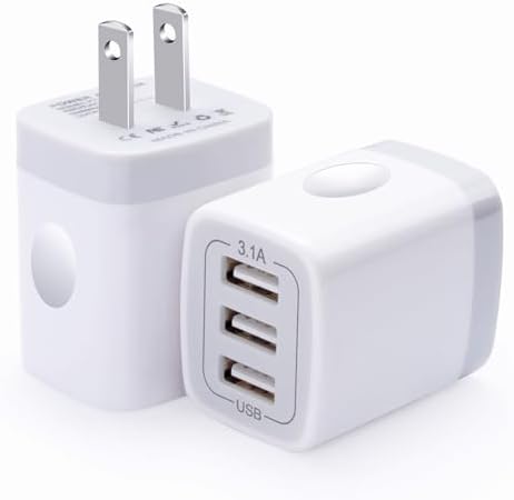 Power Up Your Devices with the Ultimate 18 W USB Wall Charger Adapter – Fast Charging Multi-Port Cube for i Phone 6-16, i Pads & Samsung Smartphones – Compact & Portable Charging Solution for Home and Travel – Reliable 3-Ports Charger Block with Enhanced Circuitry for Maximum Safety and Efficiency