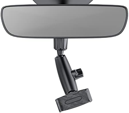Universal 360-Degree Rotating Car Mirror Phone Mount – Adjustable Cradle for i Phone 14 Pro, Galaxy S23 Ultra & More – Hands-Free Driving Accessory for Enhanced Safety and Convenience