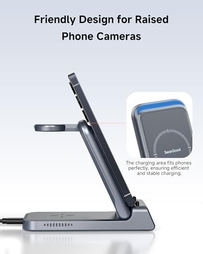 Samsung Wireless Charging Station: Ultra-Fast Multi-Device Charger for Galaxy S25, S24, S23, S22, Galaxy Watch, and Buds – Sleek, Space-Saving Design for Home and Travel Convenience, Enhanced Compatibility with Rapid Power-Up Technology