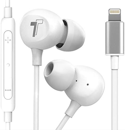 Thore Lightning Earbuds for i Phone – MFi Certified Wired In-Ear Headphones with Mic – High-Fidelity Sound for i Phone 7/8 Plus, X, XR, 11, SE, 12, 13, 14 Pro Max – Ultra-Portable White Design for Music & Calls – Premium Audio Experience