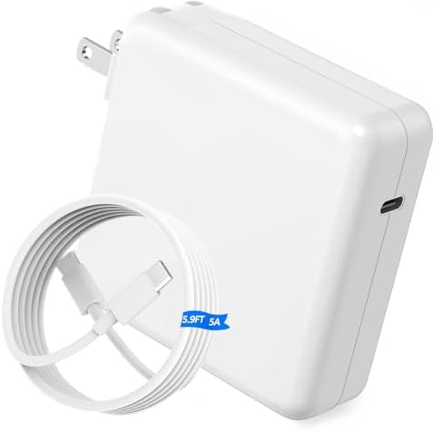 Ultimate 96 W USB-C Fast Charger for Mac Book Pro & Air – High Efficiency Power Adapter with Type C Cable for 13-16 Inch Models (2020-2024) – Super Quick Charge for Laptops, i Pad Pro & Android Devices – Compact Design with Enhanced Safety Features – Your Go-To Charger for Home, Office, and On-the-Go Power Solutions