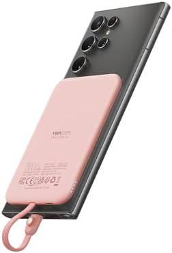 VEEKTOMX 5000 m Ah Ultra-Slim Portable Charger – Lightweight Power Bank with USB-C Cable, Stylish Pink Power Bank for i Phone 15/Plus/Pro/Pro Max & Android – Fast Charging, Ideal for On-the-Go Convenience and Daily Use