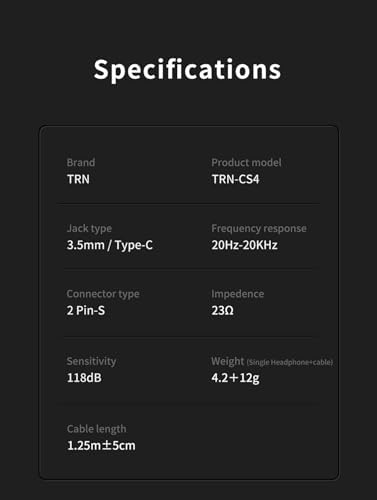 Elevate Your Sound Experience with FEDAI TRN CS4 In-Ear Headphones – Cutting-Edge Dual Dynamic Drivers for Superior Hi-Fi Stereo Sound, Effective Noise-Cancelling Technology, Ergonomically Designed for Comfort, and Unmatched Device Compatibility – Ideal for Audiophiles, Musicians, and Gamers Seeking Crystal Clear Audio Clarity on the Go