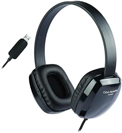 Transform Your Listening with Cyber Acoustics ACM-6005 C USB Over-Ear Headphones – Perfect for Home, Office, and Classroom Use – Enjoy Effortless Plug-and-Play Setup, Ultimate Comfort, and Noise-Canceling Clarity for Enhanced Communication and Focused Audio Experiences