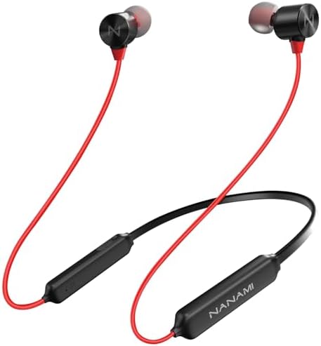 NANAMI Bluetooth Wireless Earbuds – IPX7 Waterproof In-Ear Headphones with Hi-Fi Stereo Sound, Magnetic Neckband & 18 Hours Playtime for Sports and Workouts – Enhanced Comfort & Noise Cancellation for Active Lifestyles