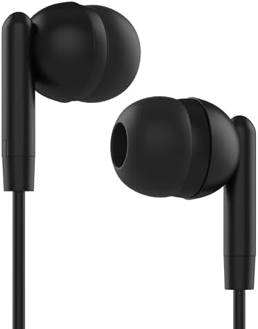 Maeline 20 Pack Bulk Earbuds – High-Quality Noise-Isolating In-Ear Headphones for Classroom and Travel – Comfortable 3.5 mm Wired Earphones for Kids and Adults – Durable Audio Solution for Phones, Computers, and Laptops – Sleek Black Design for Enhanced Listening Experience