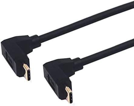 2 Feet 10 Gbps USB 3.1 Type C Cable – Versatile Male to Male Design with Angled Connectors for 4 K@60 Hz Monitors, Fast Data Transfer & Charging Capability, Durable High-Speed AV Connection for Home Office & Entertainment Setup