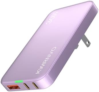 Sleek Purple 65 W Ga N Multi-Port USB Wall Charger – Ultra-Slim Travel Adapter with Dual Type-C & USB-A Ports for Rapid Charging of Mac Book Pro, i Phone 16/15/14, i Pad Pro, and Pixelbook – Compact, Stylish, and Versatile Power Solution for All Devices