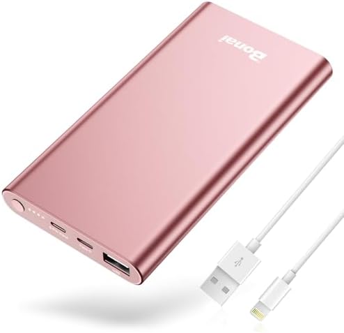 BONAI 12,000 m Ah Portable Power Bank – Ultra-Fast Charging with Dual USB-C Ports for i Phone 15/14/13/12, Galaxy Android, and i Pad – Sleek, Lightweight Design for On-the-Go Convenience and Enhanced Device Compatibility