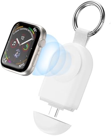 Compact Wireless Power Bank for i Watch – 1200 m Ah Portable Charger with Keychain Attachment – Ultimate Compatibility for Series 9/8/7/6/5/4/3/2/SE/Ultra/Ultra 2 – Hassle-Free Charging on the Go – Lightweight and Durable Design for Active Lifestyles – Never Run Out of Battery Again!