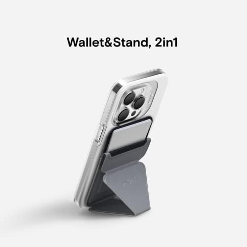 MOFT MagSafe Wallet Stand for iPhone 16/15/14/13/12 Series MagSafe Compatible Phone Stand with 3 Viewing Angles (Cool Gray) – Enhanced Compatibility and Speed