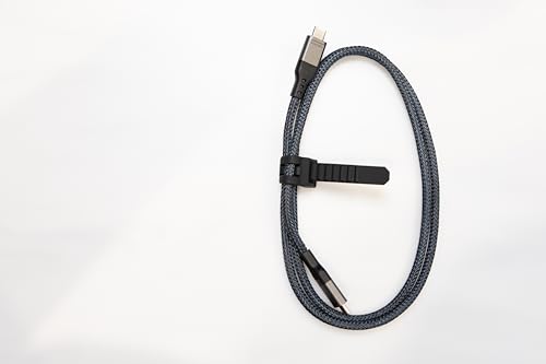 Rokform Power Trip 100 W USB-C Charging Cable – High-Speed 1 m Braided Charger for i Phone 15 & Galaxy S23 – Ultimate Durability with 5000 Bend Test Certification – Sleek Black & Grey Design for Reliable On-the-Go Charging of Laptops, Smartphones, and Tablets