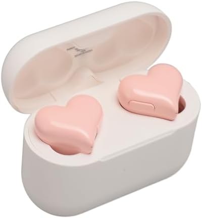 Gugxiom Heart-Shaped Bluetooth Earbuds – Stylish Wireless In-Ear Headphones with Hi-Fi Stereo Sound, Quick Charge Case & Maximum Comfort for Music Lovers on the Move