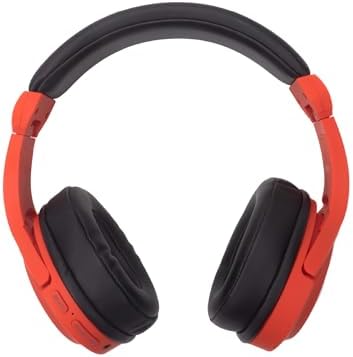 Experience Unmatched Sound Quality with Radio Shack Bluetooth 5.0 Over-Ear Headphones – 7-Hour Playback, Ergonomic Cushioned Comfort, and Durable 300 m Ah Battery in Stylish Black/Red for Ultimate Wireless Freedom and Uninterrupted Listening