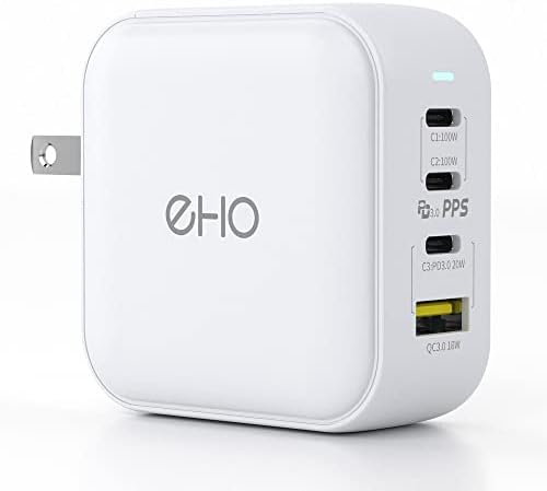 Powerful 100 W Ga N III USB-C Wall Charger – 4-Port Fast Charging Station with PD 3.0 for Mac Book, i Pad, i Phone, Samsung – Compact Travel Power Adapter with Foldable Design for Ultimate Portability and Compatibility