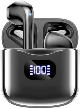 Premium Bluetooth 5.3 Wireless Earbuds with 40-Hour Playtime | IPX7 Waterproof In-Ear Headphones for Sports and Everyday Use | Ergonomic Comfort Fit with Superior Sound and Clear Calls | Sleek White Design with LED Charging Case | Universal Compatibility for All Devices