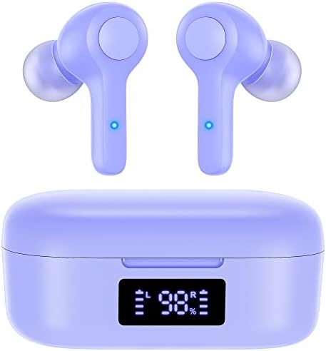 Elevate Your Sound with MOZOTER Bluetooth 5.3 Wireless Earbuds – Deep Bass & Crystal Clear Calls, 4-Microphone Noise Cancelling Technology, Lightweight Design for Ultimate Comfort, Wireless Charging Case – Perfect for i Phone and Android Users, Ideal for Workouts and Daily Adventures