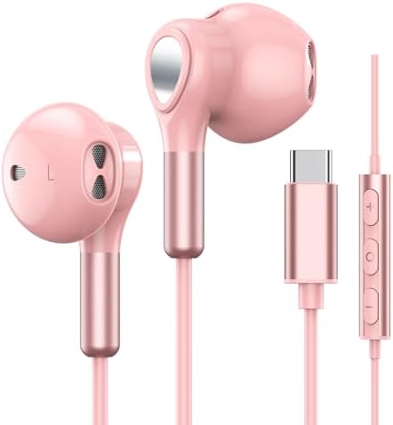 Premium USB C Earbuds for Samsung Galaxy, i Phone & Pixel | High-Fidelity Wired Headphones with Mic & Volume Control | Ultimate Comfort and Versatile Compatibility for Audiophiles and Professionals