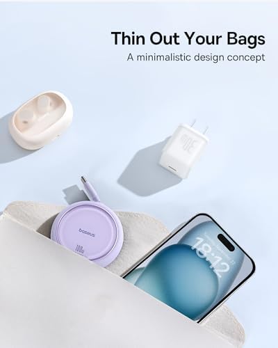 Baseus 100 W Retractable USB-C to USB-C Charging Cable – Versatile 6.6 ft Length with 7 Adjustable Stages for High-Speed Charging of i Phone 16/15 Pro Plus, Mac Book, i Pad Pro, Samsung S24/S23+ – Durable, Tangle-Free Solution for Home and Travel Charging Needs