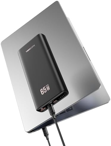 VEEKTOMX 65 W 20000 m Ah USB-C Portable Power Bank – Fast Charging Solution for Laptops, Smartphones & More – Ideal for Travelers with Multi-Device Support and Airline Compliance – Enhanced Safety with Overcharge Protection & LED Battery Monitor – Charge Mac Book, Dell, i Phone, and More Efficiently – Ultimate On-the-Go Power Supply