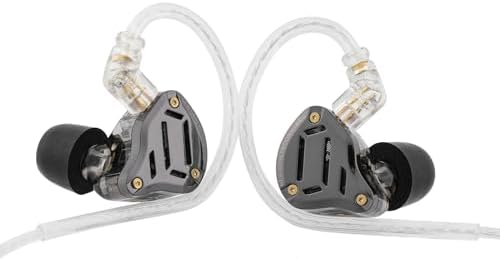 Experience Unrivaled Audio Precision with Linsoul KZ ZS10 PRO Hybrid IEM – 1 Dynamic + 4 Balanced Armature Drivers for Extraordinary Sound Clarity, Customizable 4-Level Tuning for Tailored Listening, Advanced 3-Way Crossover for Optimal Frequency Response, Premium Silver-Plated Cable for Superior Signal Integrity – Ideal for Musicians, Audiophiles, and Gamers with Integrated Microphone in Elegant Black Design