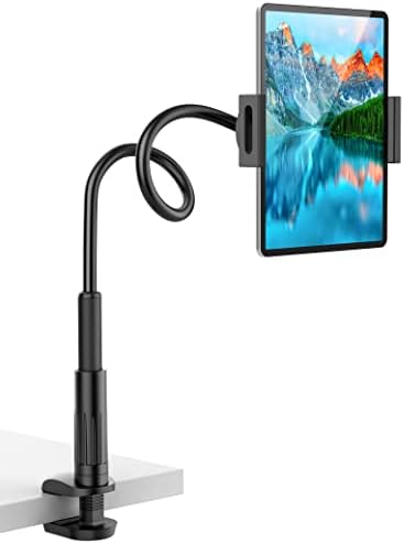 Transform Your Tablet Experience with the Ultimate Gooseneck Adjustable Stand Holder – Ideal for i Pad, Samsung Tab, Kindle & More (4.7″-12.9″) – Hands-Free Comfort for Bed, Couch, and Office Use with Flexible Arm Design