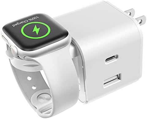 Fast Charge Your Apple Devices with 36 W Dual Port Wall Charger Featuring Built-in Apple Watch Charging – Portable and Foldable PD Charger for i Phone, Air Pods, and More – Efficient Power Delivery Technology for Seamless Charging Experience