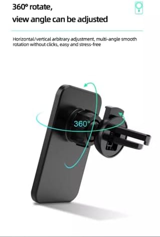 Ultimate Magnetic Wireless Car Charger – 15 W Mag Safe Fast Charging Mount with 360° Adjustable Magnet for i Phone 17/16/15/14 Pro Max Plus Mini – Effortless Power on the Go with Enhanced Compatibility and Secure Hold for Mag Safe Cases