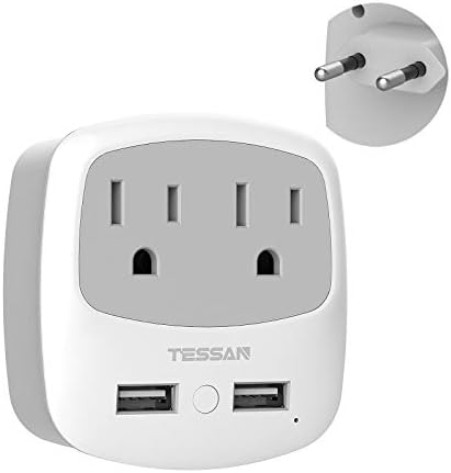 Ultimate TESSAN Type G UK Travel Plug Adapter with Dual USB Fast Charger Ports – Compact US to UK Power Converter for Effortless Global Connectivity in Scotland, London, Ireland, Kenya, Dubai & Qatar