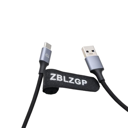 Nylon Braided USB C to USB A Cable for Fast Charging & High-Speed Data Transfer – Perfectly Compatible with Fujifilm X-T4, Blackmagic PCC 4 K, Atomos Ninja V, and DJI Drones – Durable, Tangle-Free Design for Professionals & Creatives