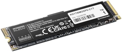 Unleash Lightning-Fast Performance with KLEVV CRAS C910 1 TB NVMe SSD – M.2 2280 Internal Drive with Heatsink for Laptops & Desktops – Experience Up to 5000 MB/s Speeds, Ideal for Gamers and Creators – PCIe Gen4 x4 Enhanced Compatibility & Reliability