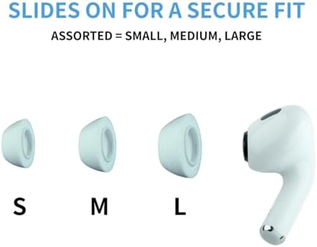 Upgrade Your Listening Experience with Comply Memory Foam Earbud Tips for Apple Air Pods Pro 1 & 2 | Superior Comfort & Secure Fit | Premium Noise Isolation Design | Anti-Slip Technology | Black, Medium (3 Pairs) for Enhanced Sound Quality and Longevity