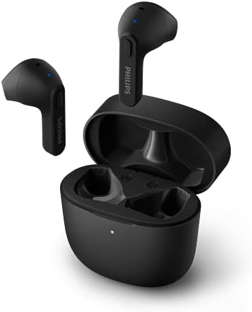 Philips T2206 True Wireless Earbuds – Compact Charging Case, IPX4 Water-Resistant Design, Enhanced Audio Mobility for Active Lifestyles, Rapid Pairing Technology, Secure Fit for Music Lovers and Fitness Enthusiasts