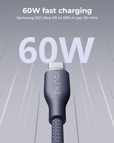 VOLTME Premium Nylon USB C Cable 2-Pack – 6 ft Fast Charging & Data Transfer Cable for Galaxy S10+/S10, Note 10/9, LG V30/V35, Moto Z2/Z3 – Universal Compatibility & Enhanced Durability for Efficient Charging Solutions