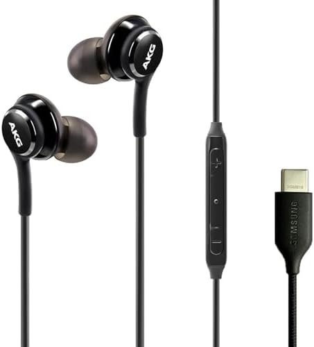 SAMSUNG AKG USB Type C In-Ear Headphones: Unmatched Audio Clarity & Durability with Braided Cable, Built-In Remote & Mic – Perfect for Galaxy A Series Devices, Includes Elegant Velvet Pouch for Ultimate Portability – Designed for Music Enthusiasts and Professionals
